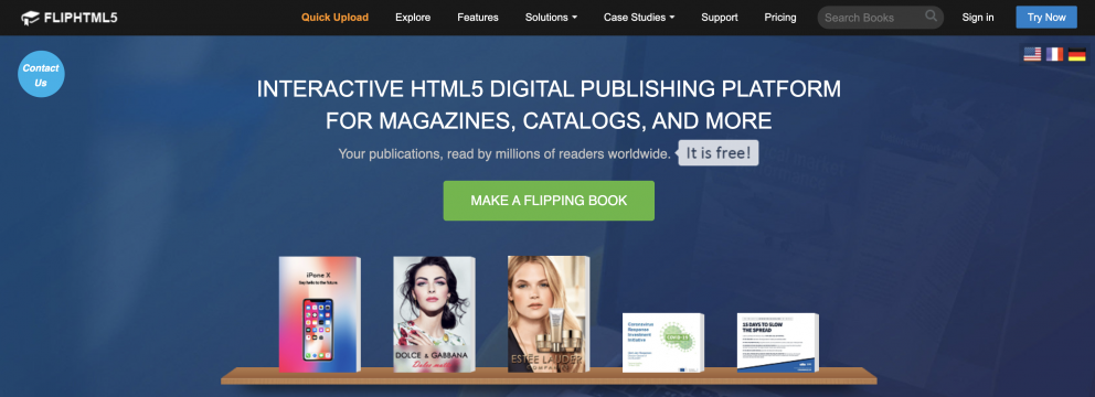 HTML5FLIP- free catalog template website 