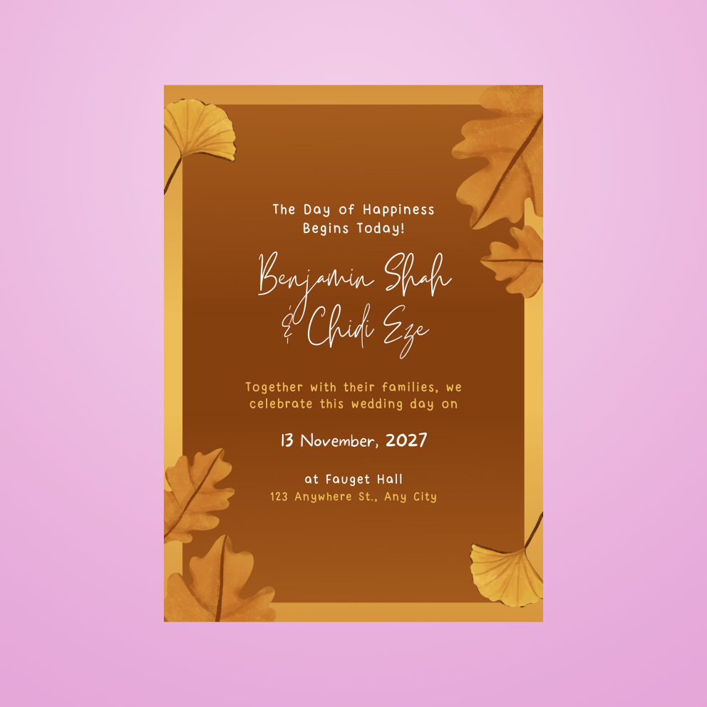 autumn wedding program