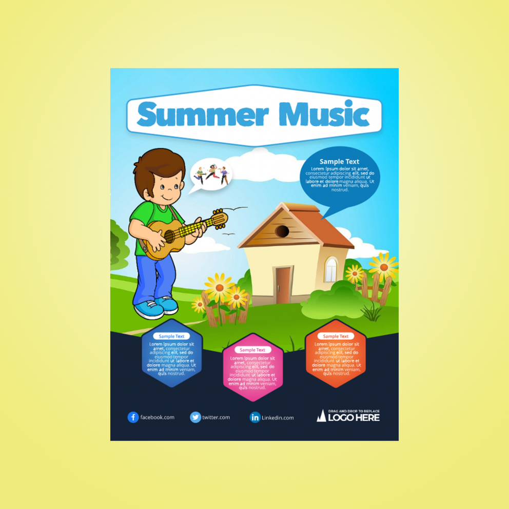 summer music brochure template