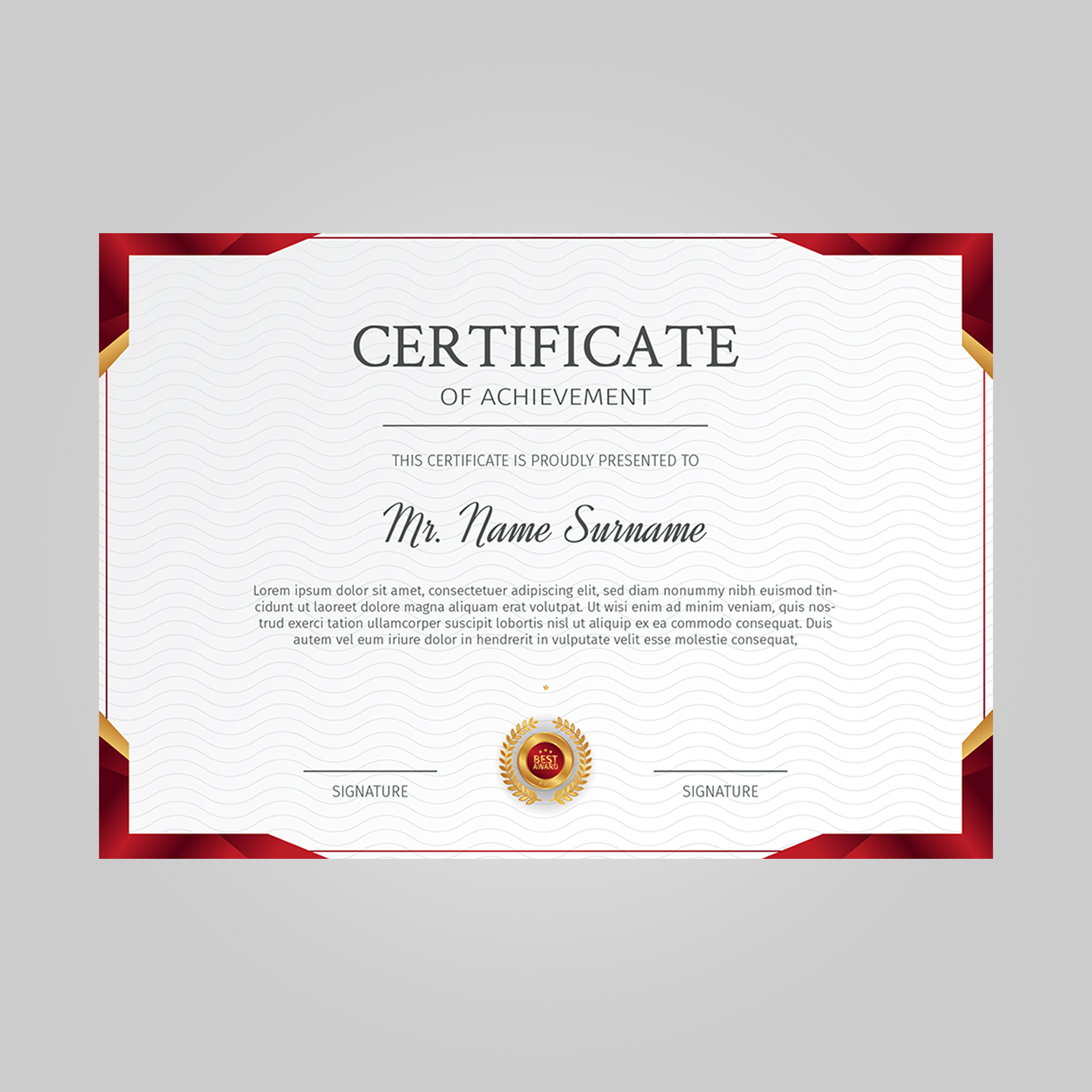 elegant certificate of achievement