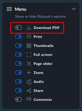 disable download