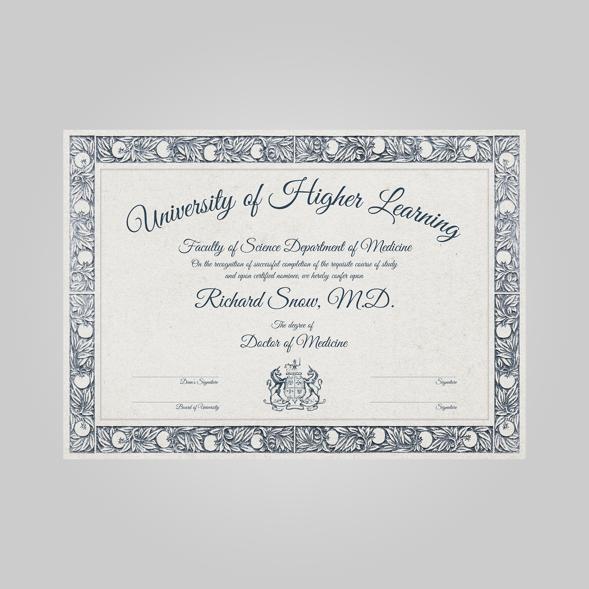 university exclusive certificate template