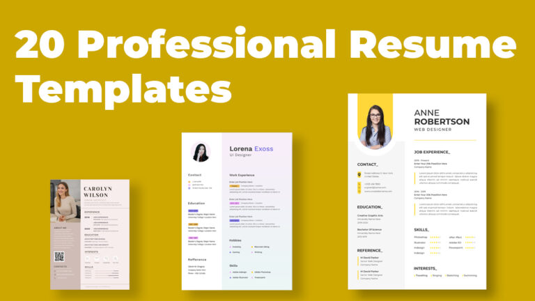 20 Professional Resume Templates